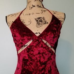 Long Velvet Burgundy Dress
